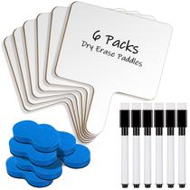 Pás de apagar a seco HFWTWPY com alça, 6 unidades com 6 marcadores e borrachas