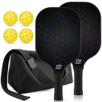Pás Pickleball Jobunai T300 em fibra de carbono, pacote com 2 unidades, leves Pás Pickleball Jobunai T300 em fibra de carbono, pacote com 2 unidades, leves