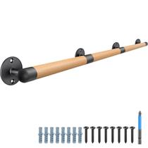 Pasamanos SELEWARE 75" de Madera para Escaleras Interiores con Soportes Metálicos Pasamanos SELEWARE 75" de Madera para Escaleras Interiores con Soportes Metálicos