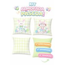 PÁSCOA! Kit com 4 Capas para Almofadas Decorativas Pascoal 40x40cm Decoração Verde Encanto
