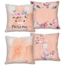 PÁSCOA! Kit com 4 Capas para Almofadas Decorativas Pascoal 45X45cm PÁSCOA! Kit com 4 Capas para Almofadas Decorativas Pascoal 45X45cm