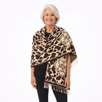 Pashimina Cachecol Echarpe Estampa Animal Print Dupla-Face -