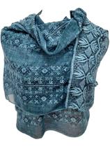 Pashimina Lenço Xale Echarpe Lisa Desenhos Geométricos Bordados