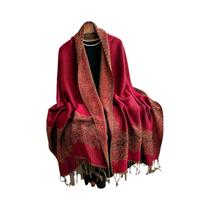 Pashmina Feminina Grossa, Quente E Macia Com Borlas, Estampada, Para Inverno, À Prova De Frio, Tipo Pashmina Feminina Grossa, Quente E Macia Com Borlas, Estampada, Para Inverno, À Prova De Frio, Tipo