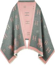 Pashmina Shawl Wrap nratto, reversível para mulher, rosa/cinza