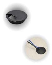 Passa Fio/cabo Para Moveis 59mm Branco/preto 2 Unidades