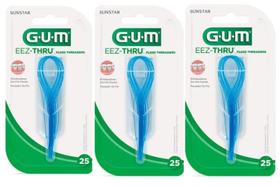 Passa Fio Dental GUM 25 Unidades Auxilia Uso Do Fio Kit c/3 Passa Fio Dental GUM 25 Unidades Auxilia Uso Do Fio Kit c/3