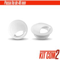 Passa Fio Redondo Branco 46mm para Mesa Kit com 2 Unidades Passa Fio Redondo Branco 46mm para Mesa Kit com 2 Unidades