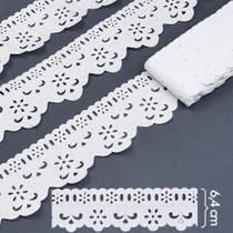 Passa Fita Marilda Mod. 07 com Bordado Sem Goma 10 Metros Branco Passa Fita Marilda Mod. 07 com Bordado Sem Goma 10 Metros Branco