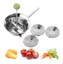 Passa Verduras Em Aço Inox Com 3 Discos 20cm Vera Ghidini