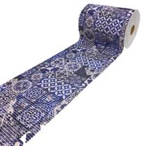Passadeira Antiderrapante Azulejo Azul Escuro - 43cm de Largura