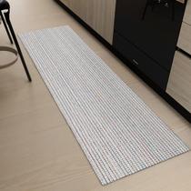 Passadeira Antiderrapante Cozinha / Corredor 1,30m X 45cm Decoração Tear Artesanal Rústico Clean Cru