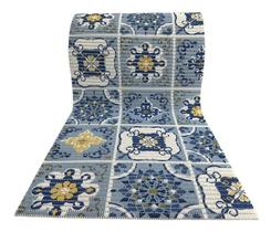 Passadeira Antiderrapante Soft Para Cozinha 6mts X 43cm Azulejo Português