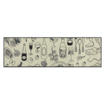 Passadeira de Cozinha Garrafas E Queijos 150X45cm - Uzoo Passadeira de Cozinha Garrafas E Queijos 150X45cm - Uzoo
