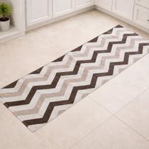Passadeira de Cozinha Tapete Pia Jacquard Antiderrapante COR:ZIG ZAG BEGE