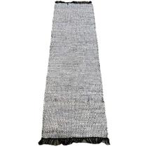 Passadeira Kilim Indiana Tiras Couro Natural Cru 60x1,80m