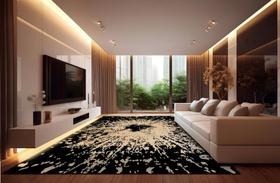 Passadeira Marbella Elite Cyclone Black Meteoro 060x180 cm - Antiderrapante, Lavável e Sofisticada