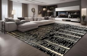 Passadeira Marbella Elite Cyclone Black Nero 060x230 cm - Antiderrapante, Lavável e Sofisticado