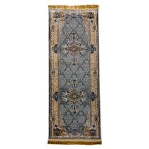 Passadeira Persa Royal Cinza 75x200cm Fio Acetinado - Decoração para Corredor