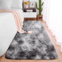 Passadeira Quarto Felpudo Peludo Mesclado Cinza 60 X 180 Cm - Tapetes Saturs