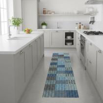 Passadeira Soft Patchwork Geo Az Rolo 0,43x15m Vinil PVC