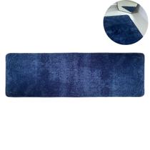 Passadeira Tapete Cor Azul Menino Homem Decoração 0,66x2,00m Macio Confortável Charmoso Base Antiderrapante Pelo Curto