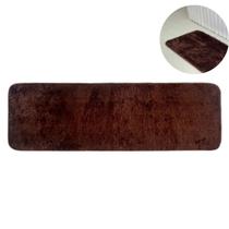Passadeira Tapete Cor Marrom Chocolate 0,66x2,00m Macio Confortável Charmoso Base Antiderrapante Pelo Curto