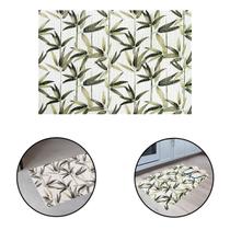 Passadeira Tapete Cozinha Antiderrapante Tropical Bambu de Jardim 43x65cm Banheiro Lavanderia