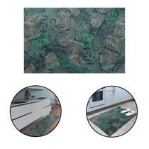 Passadeira Tapete Cozinha Antiderrapante Tropical Folhagem 43x65cm Banheiro Lavanderia