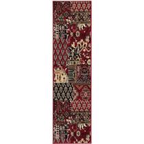 Passadeira Trilho 2,4M Patchwork 66X240Cm Vermelho Cashmir