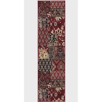 Passadeira Trilho 2,4M Patchwork 66X240Cm Vermelho Cashmir