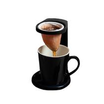 Passador De Café Com Caneca de Cerâmica Preta - My Coffee - Ou