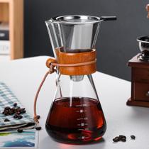 Passador De Café Vidro E Coador Tipo Chemex Gola Wood 600ml