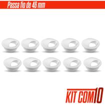 Passador de Fio 46mm Branco para Furo de Mesa Jogo com 10 Peças