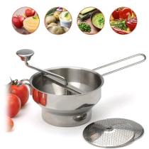 Passador de Legumes e Vegetais em Inox com 3 Discos 20x43x10