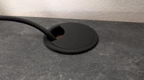 Passagem de Cabos 60mm com Tampa Organizador para Mesa - 2 pecas