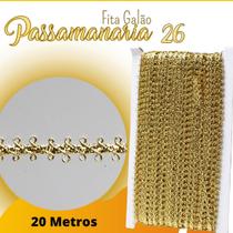 Passamanaria Dourada - Fita Galão - Rolo C/20 Metros - 26 Nybc