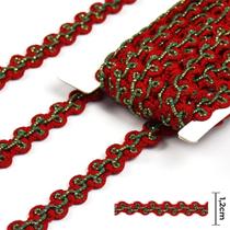 Passamanaria Grace Vermelho, Verde e Ouro 1,2cm - 10 Metros Passamanaria Grace Vermelho, Verde e Ouro 1,2cm - 10 Metros