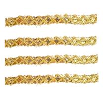 Passamanaria metalizada 15 mm paete/dourado metro Passamanaria metalizada 15 mm paete/dourado metro