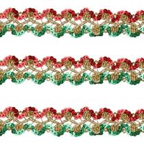 Passanamaria Metalizada Vermelho/Verde 28mm com 10 metros - Luli