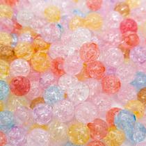 Passante Bola Lisa Craquelada Acrílico Colorida 8mm 200pçs 80g Passante Bola Lisa Craquelada Acrílico Colorida 8mm 200pçs 80g