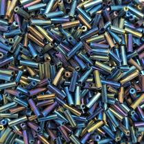 Passante Canutilho Tubo Preto Irisado 7mm 1000pçs 50g