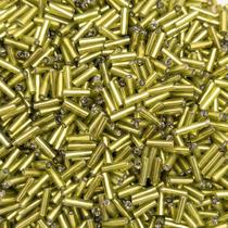 Passante Canutilho Tubo Verde Limão 7mm 10000pçs 500g Passante Canutilho Tubo Verde Limão 7mm 10000pçs 500g