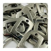 Passante Fivela 38x29mm Retangular Abs Níquel 5pçs 18g Passante Fivela 38x29mm Retangular Abs Níquel 5pçs 18g