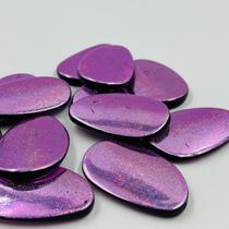 Passante Oval Chato Abs Lilás Com Gliter 58x38mm 15pçs 56g Passante Oval Chato Abs Lilás Com Gliter 58x38mm 15pçs 56g