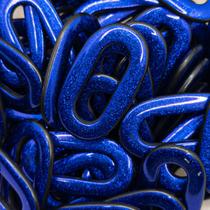 Passante Plástico Fivela Oval Azul com Glíter 36x20mm 50pçs 100g Passante Plástico Fivela Oval Azul com Glíter 36x20mm 50pçs 100g