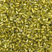 Passante Vidrilho Tubo Verde Limão 2mm 4000pçs 50g