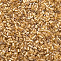 Passante Vidrilho Tubo Vidro Dourado 2mm 40000pçs 500g Arte