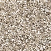 Passante Vidrilho Tubo Vidro Prata 2mm 4000pçs 50g