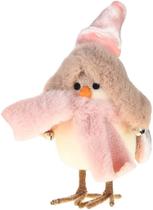 Passarinho Decorativo c/ Touca Rosa - 15 cm x 8 cm - 1 unidade - Cromus - Rizzo Passarinho Decorativo c/ Touca Rosa - 15 cm x 8 cm - 1 unidade - Cromus - Rizzo
